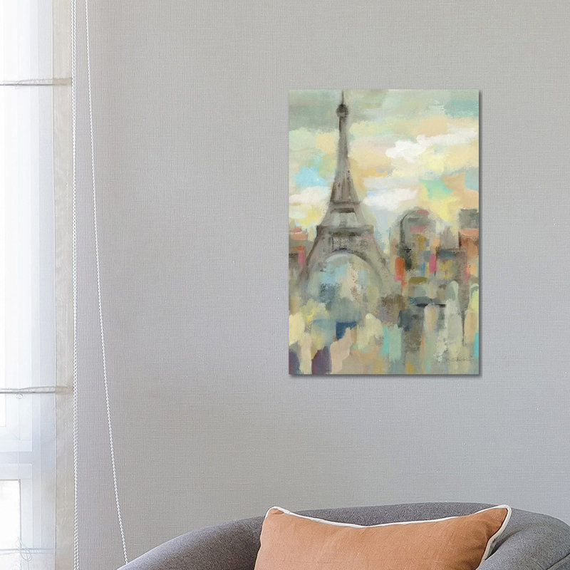 Paris Impression by Silvia Vassileva - Wrapped Canvas Painting, 66.04 cm H x 45.72 cm W x 1.91 cm D