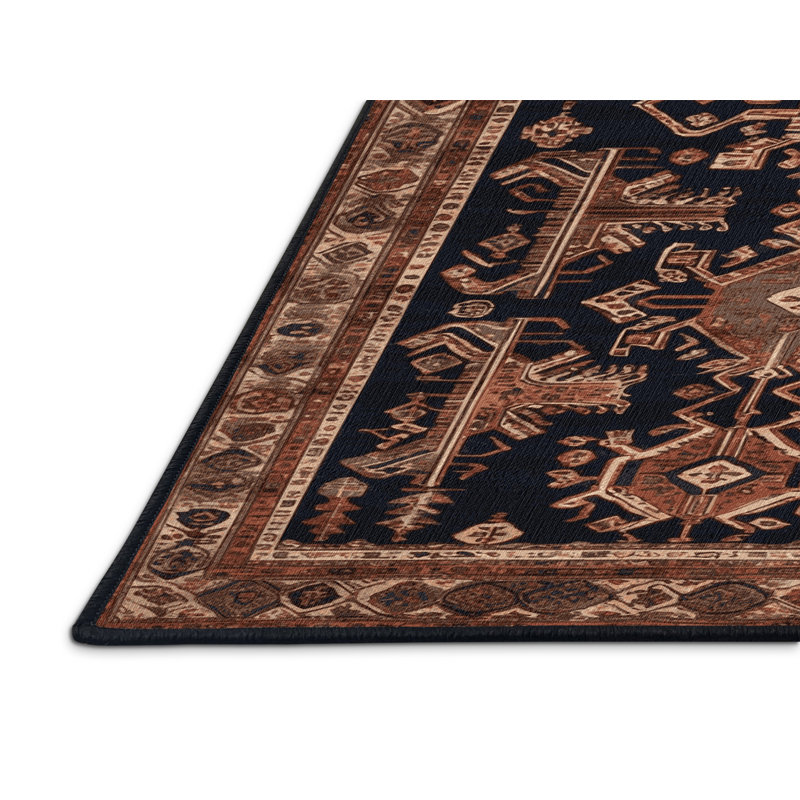 Tapis brun turc lavable à la machine, Rectangle 5 pi x 7 pi
