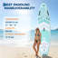 Inflatable Stand Up Paddle Board, Non-Slip EVA Surface, Complete Accessories for Adults & All Skill Levels, 335 x 86 x 15 cm, Palm Leaf