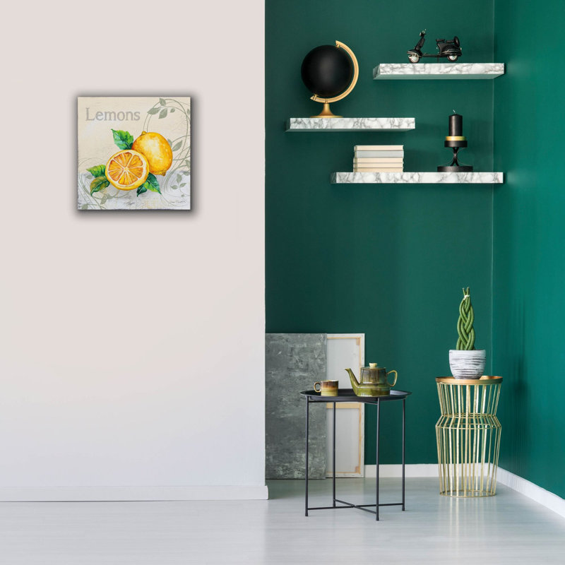 «Tutti Fruiti Lemon» par Jean Plout, art mural sur toile, H 18 po x l 18 po x P 0,75 po