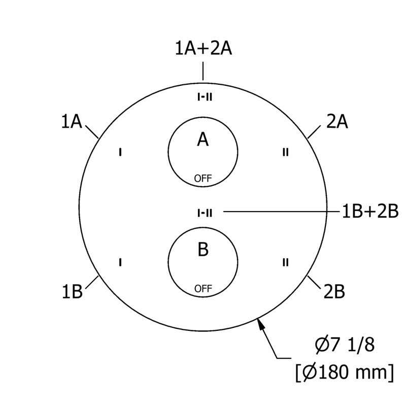 Parabole 3/4 "Therm et équilibrage de pression avec 6 fonctions, Nickel poli