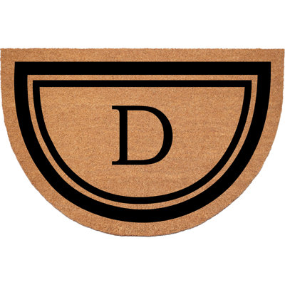 Half Circle Black Border 24 x 36 Monogram Doormat