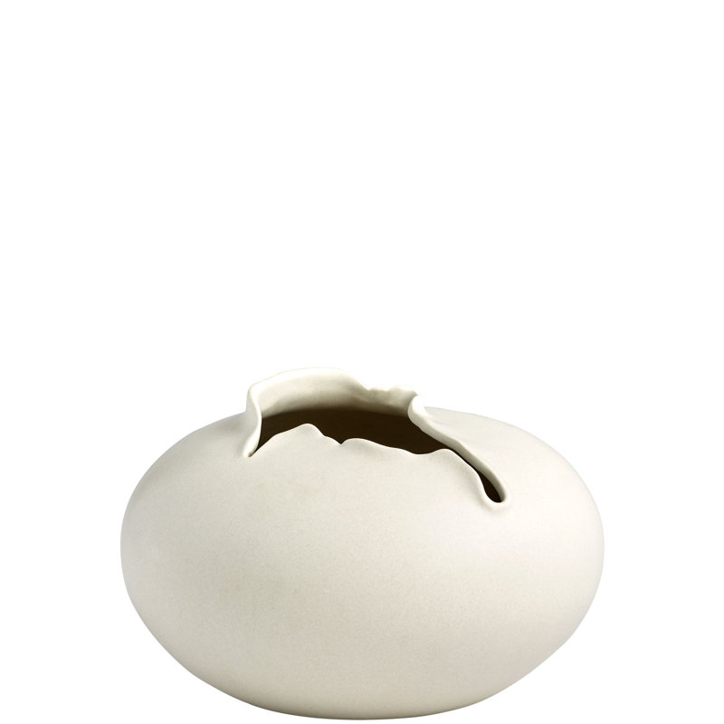 Tambora Handmade Ceramic / Porcelain Table Vase, 6.25" H x 10" W x 10" D