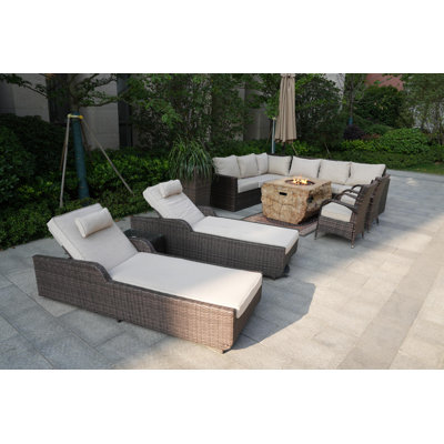 10 - Person Patio Conversation Set with Cushions