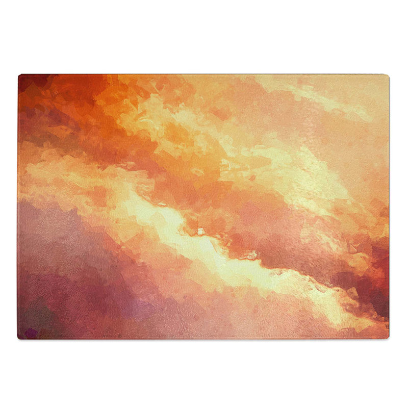 Tempered Glass Passing Clouds Chopping Board, 28.5 cm W x 20 cm L