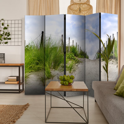 Lake Kathryn 225cm W x 172cm H 5 - Panel Solid Wood Folding Room Divider