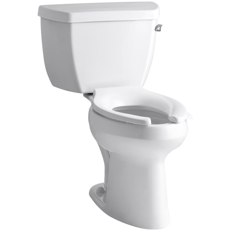 Highline 1.6 GPF Elongated Two-Piece Toilet (Seat Not Included), White, Right-Hand