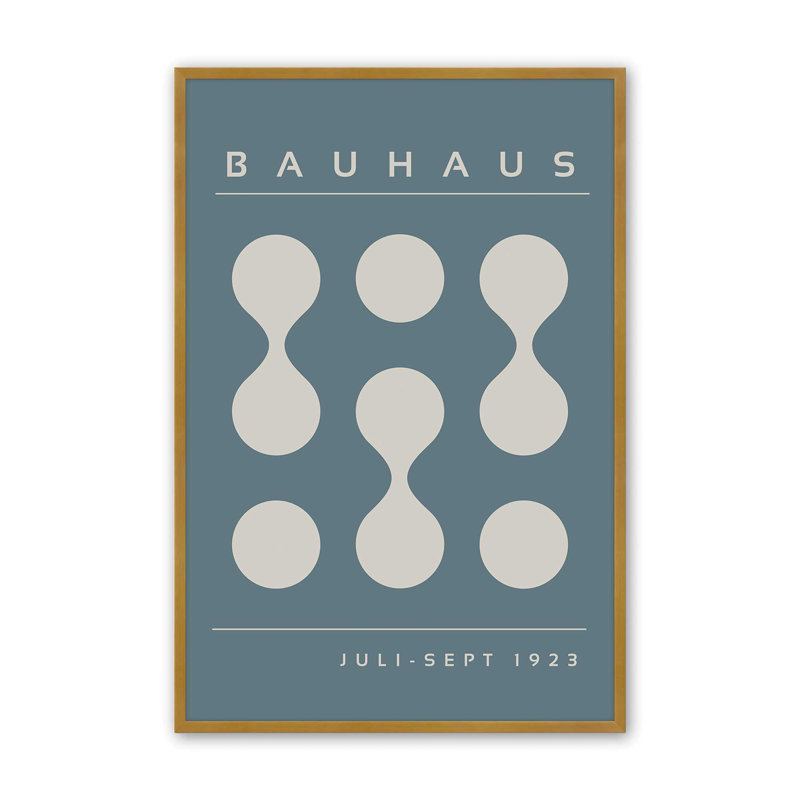 Impression de tempête Bauhaus Flow II bleu, Reproduction encadrée sans passe-partout, H 17,25 po x l 13,25 po x P 1,25 po