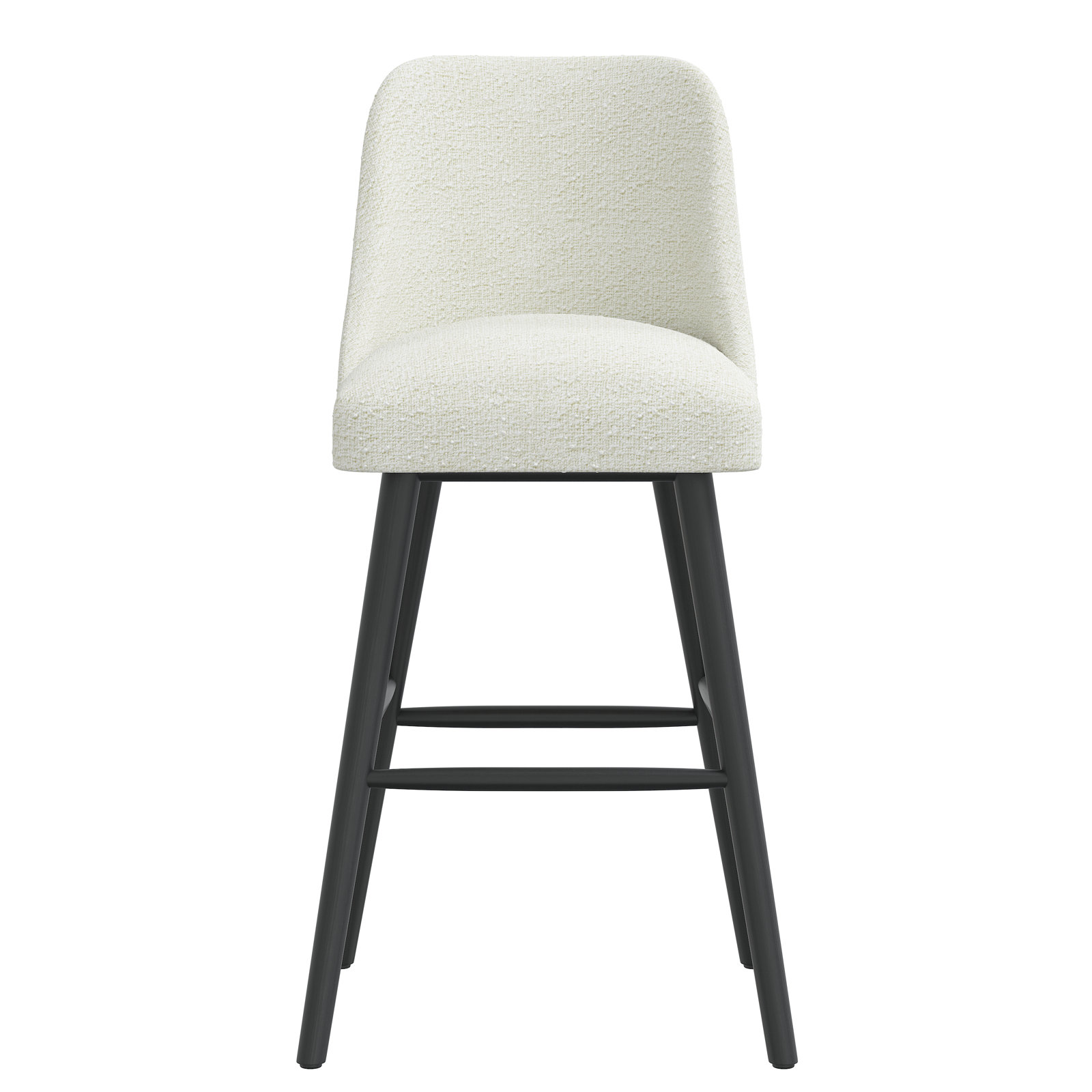 Gallie Mid-Century Modern Stool, Black, Bar Stool (31” Seat Height), White