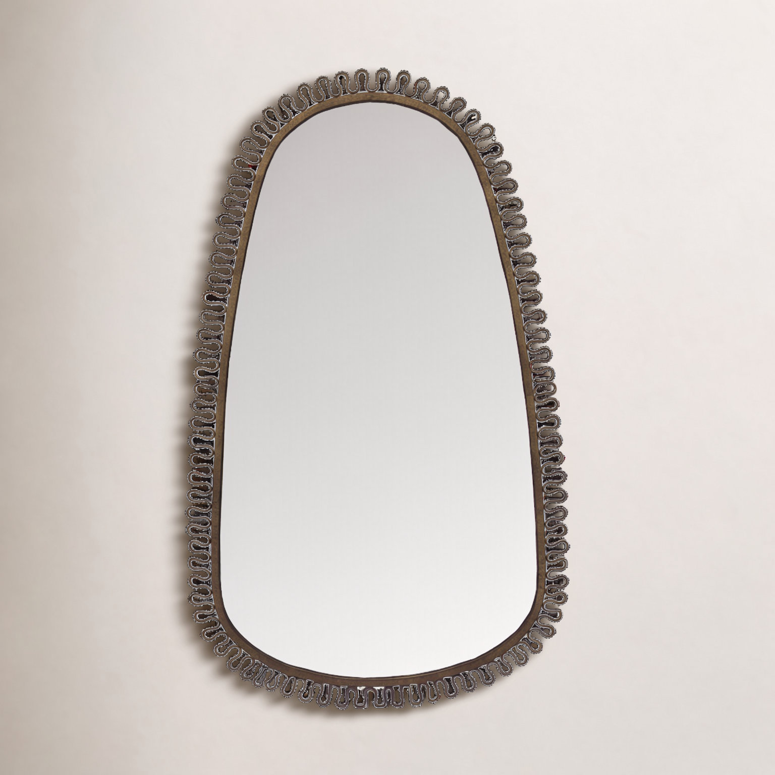 Squiggle Oval Mirror Bronze