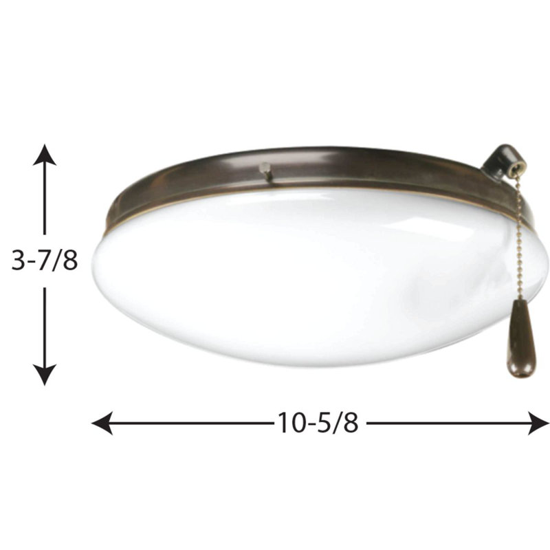 2-Light Universal Ceiling Fan Bowl Light Kit, Antique Bronze