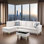 Ensemble de canapés modulaires en flanelle de 103 po avec chaise longue et repose-pieds de rangement 103 po Verona