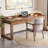 Brown Rectangular Solid Wood with 3 drawers desk-108803896