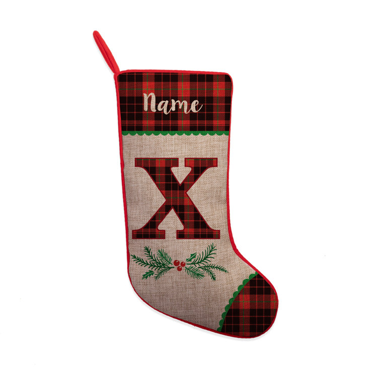 Pretty Plaid Custom Christmas Stocking