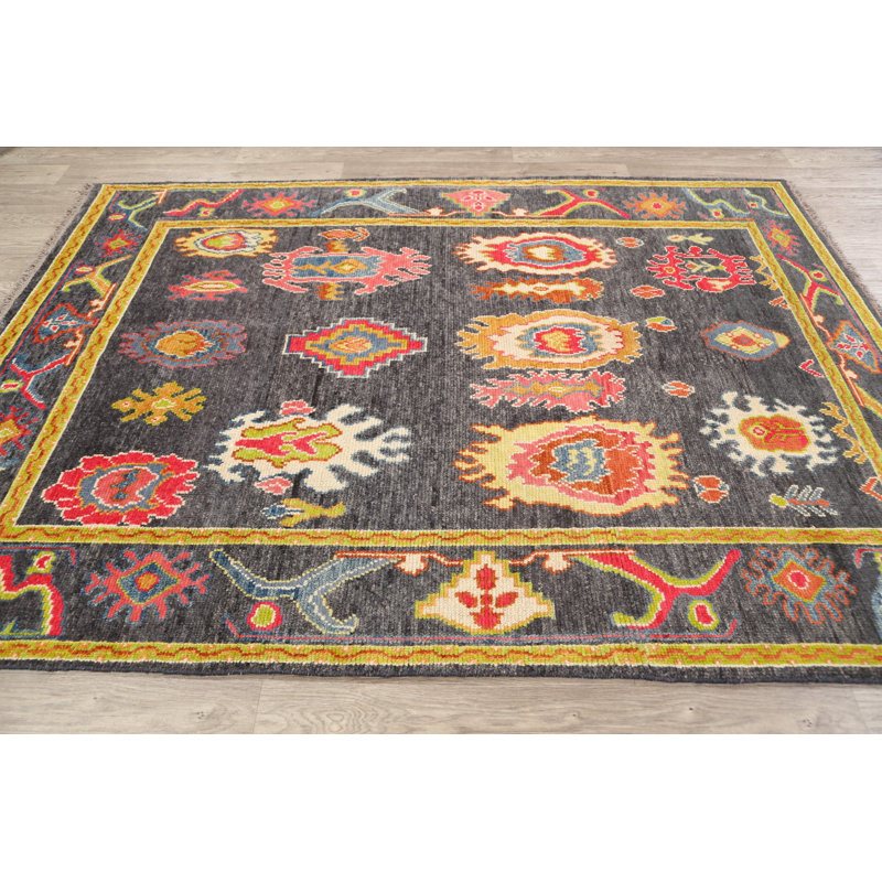 One-of-a-Kind 5'6" X 7'7" New Age Wool Area Rug in Charcoal