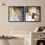 «Gilded Tranquil Abstract Art», ensemble de 2 panneaux par Shadowbox -2029157825-2029157835