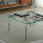 Table basse carrée en verre trempé de conception moderne