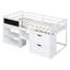 Lit mezzanine bas simple Maja avec tiroirs de rangement, tablettes et tableau noir pour enfants-840025325