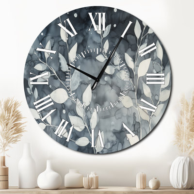 Autumn Path of Gold - Botanical Non-Ticking Metal Wall Clock