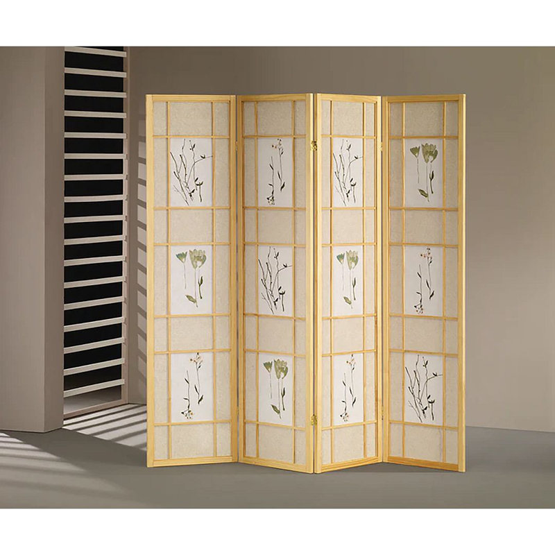 Cloison pliante 4 panneaux East Broadway H 70 ", 4, Naturel