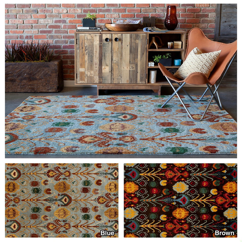 Rupec Tan Abstract Area Rug, 5' x 7'6"
