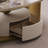 55" Modern Oval Faux Marble Coffee Table with Sled Base & Storage Drawer, Sintered Stone Top, Vintage-Inspired Center Table-465821603