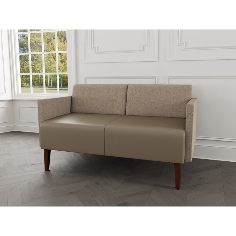 Causeuse de réception Luxe Lounge, Archétype limon \/ Modena Farro, Bois de noyer