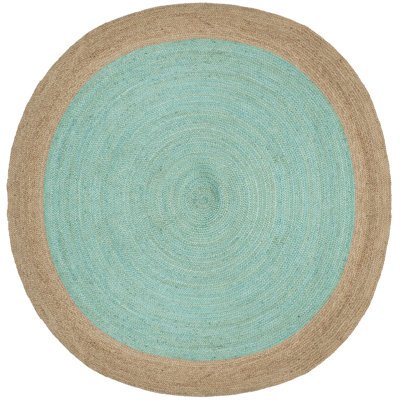 Vicksburg Chevron Handmade Flatweave Aqua/Natural Area Rug