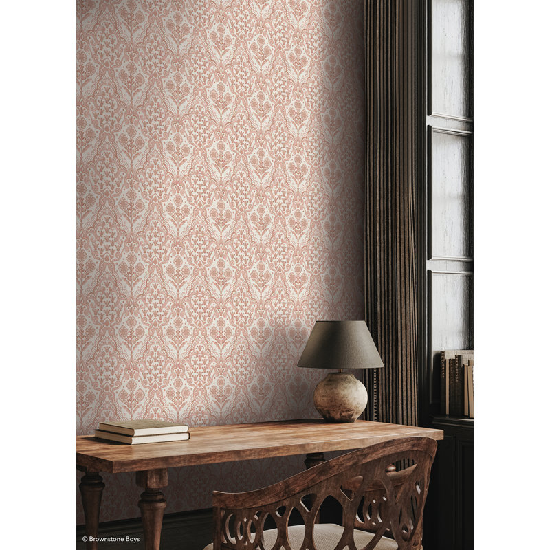 Papier peint auto-adhésif Brownstone Blooms Clay, Rose