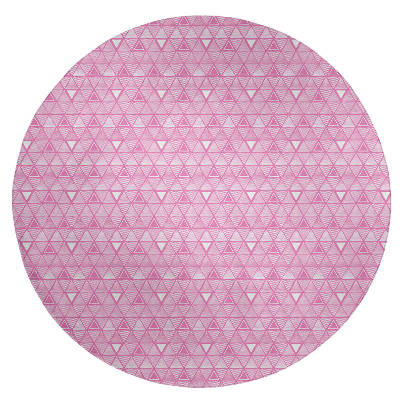 Chenille Geometric Indoor Rug, Round 5'