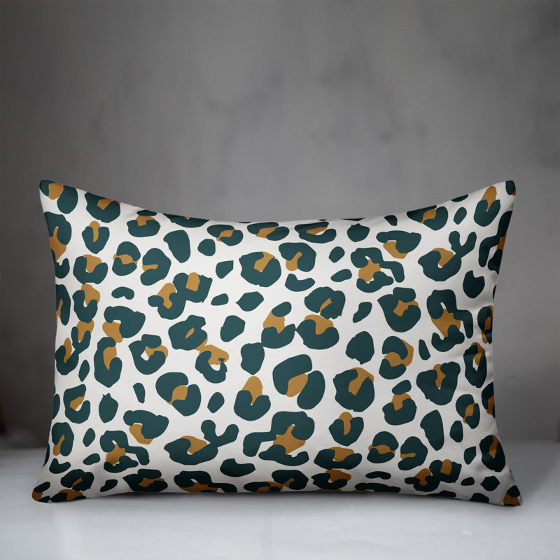 Coussin lombaire rectangulaire à imprimé animal, Blanc