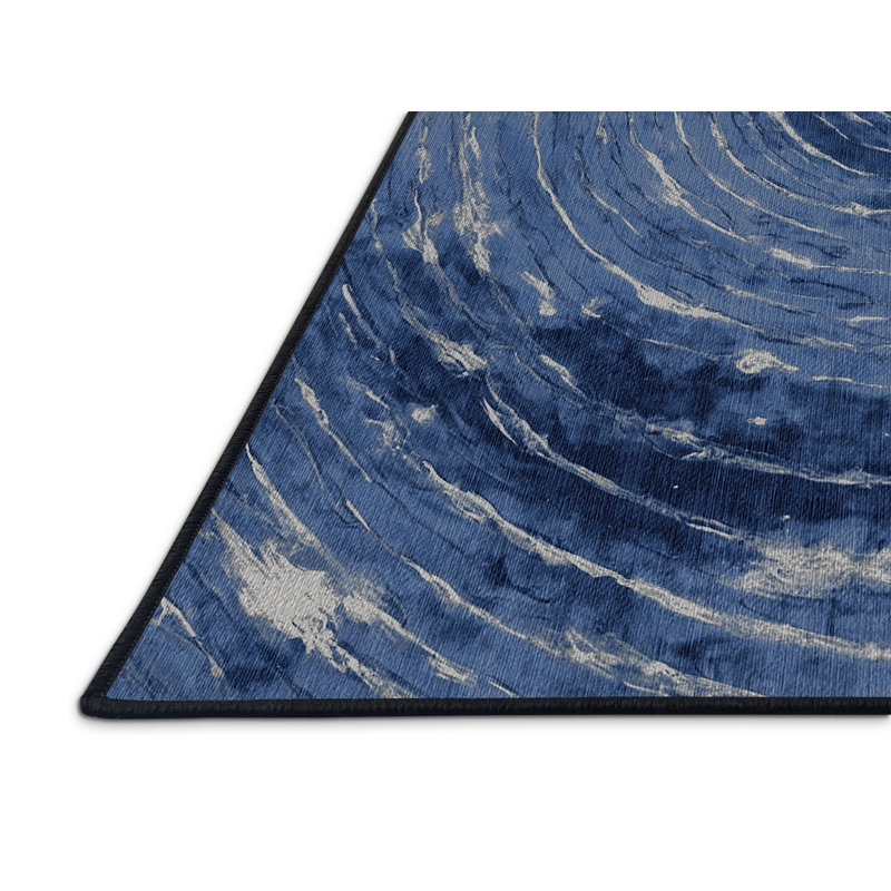 Machine Washable Gray Area Rug, Rectangle 7' x 9'