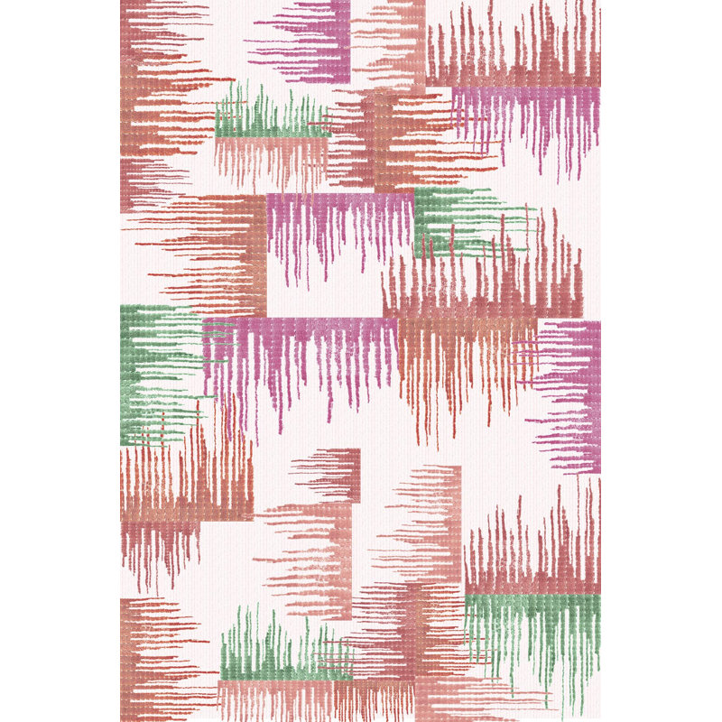 Élégant tapis tissé (4,6 x 7,2 pi), 100% polyester, d'une hauteur de poils de 0,3 po | Antibactérien et antidérapant dessous, lavable à la machine | Durable avec impression numérique 3D, parfaite pour le décor du salon et de la chambre à coucher