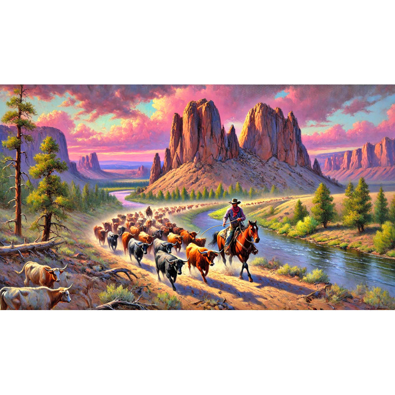 Art mural sur toile Western, H 24 po x l 42 po
