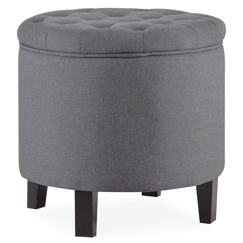 Kallenbach Upholstered Ottoman, Black, Gray