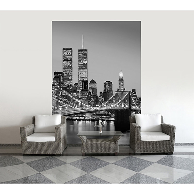 Manhattan Skyline at Night 2.54m x 183cm Wall Mural