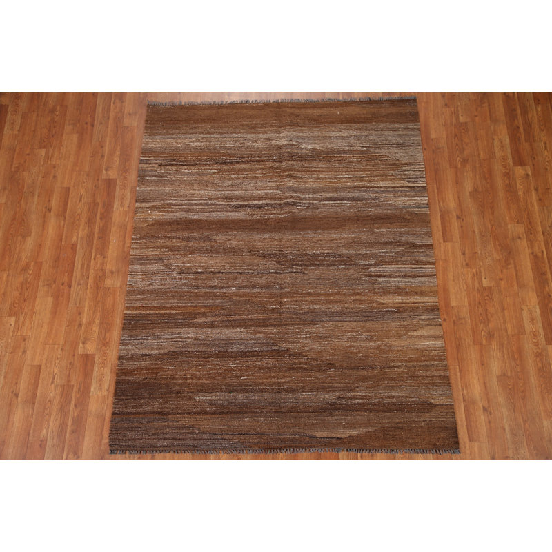 Brown Kilim Modern Area Rug 5x6