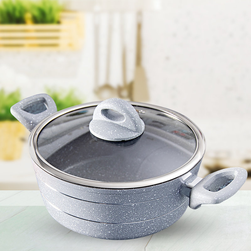 Royalford Non-Stick Aluminium Round Casserole Dish, 32cm W, 1.6 L