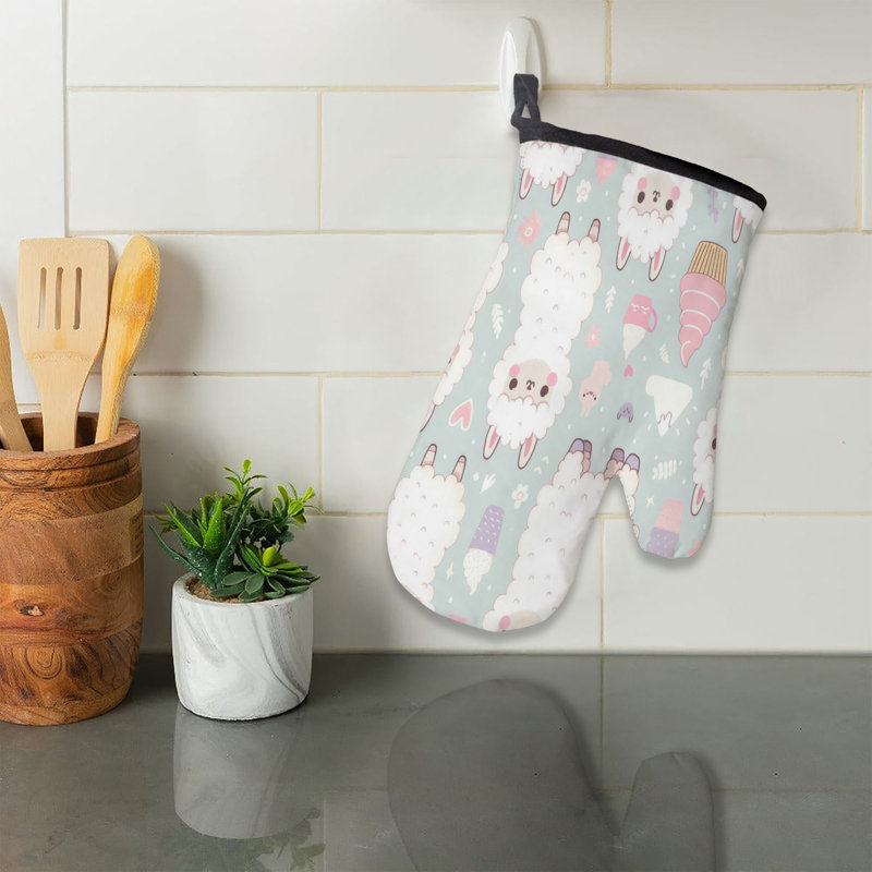 Cozy Alpaca Oven Mitt Cotton Twill