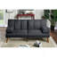 Canapé modulaire 2 pièces en polyfibre noir-364252874