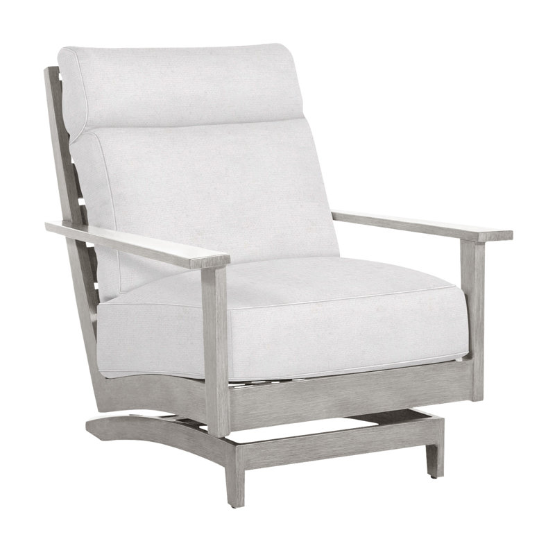 Kennebunkport Patio Lounge Chair with Cushions, Oyster, Linen Snow, Welt + Standard fill