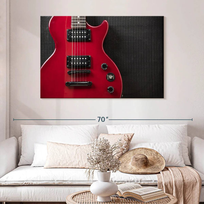 Guitare électrique Abarca Shiny Red, H 32 po x l 48 po