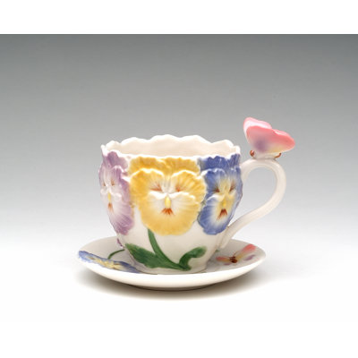 Pansy Cup And Saucer Set