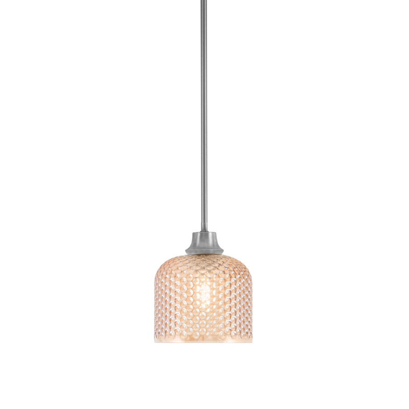 Luminaire suspendu Pomeroy au fini graphite avec verre texturé ambre de 6 po, Graphite