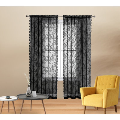 Paire de rideaux transparents avec passe-tringle Faroug
