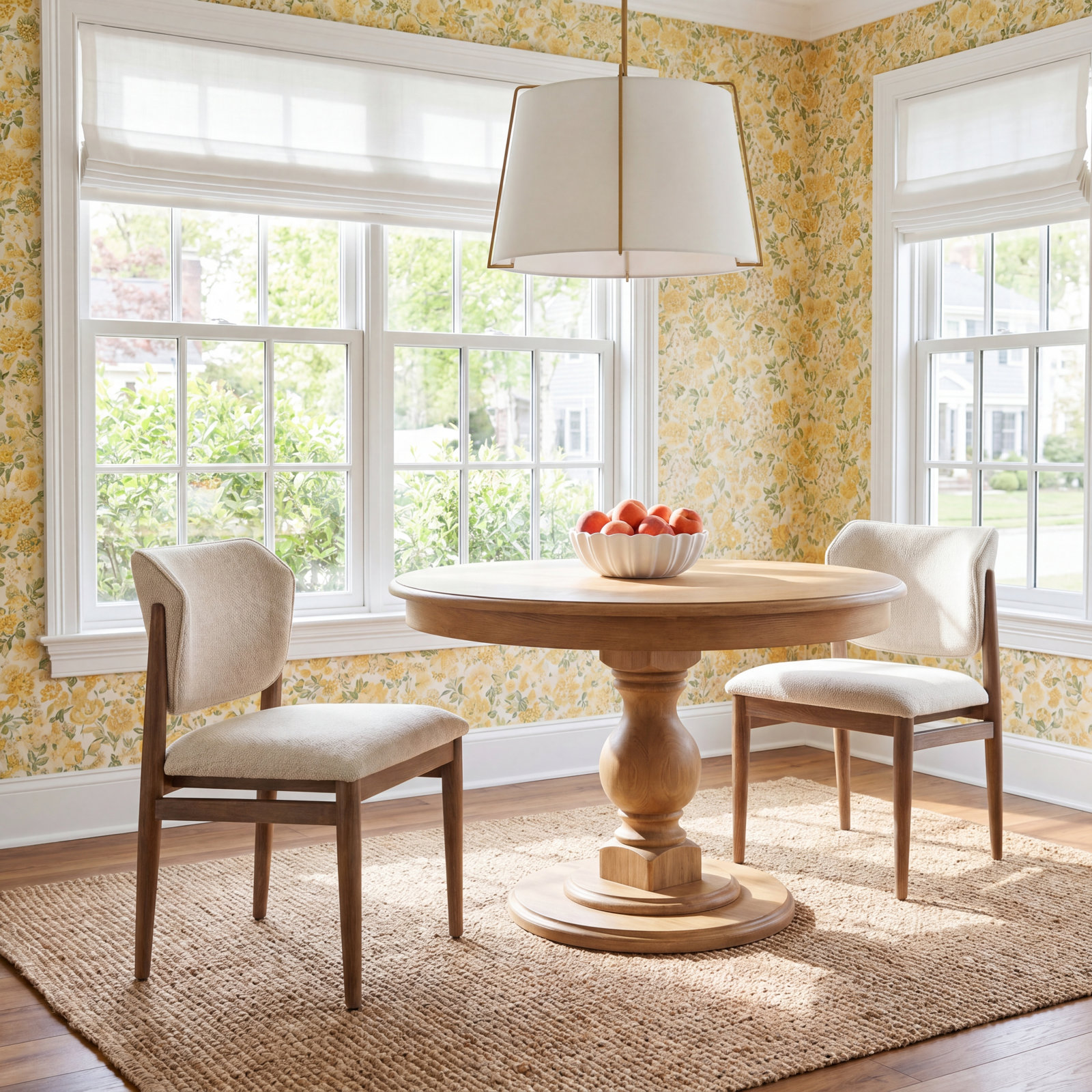 Lucille Dining Chair, Irving Taupe Polyester Blend/Pecan Whitewash