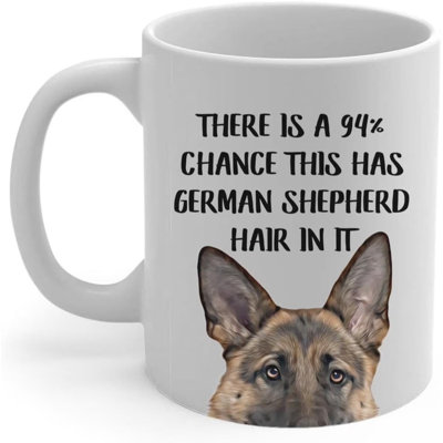 Drôle de tasse à café berger allemand de sable rouge 11 oz - Cette tasse en céramique a des poils d'animaux - Cadeaux pour les amoureux des chiens