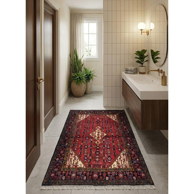One-of-a-Kind Red Tribal 4X7 Oriental Area Rug