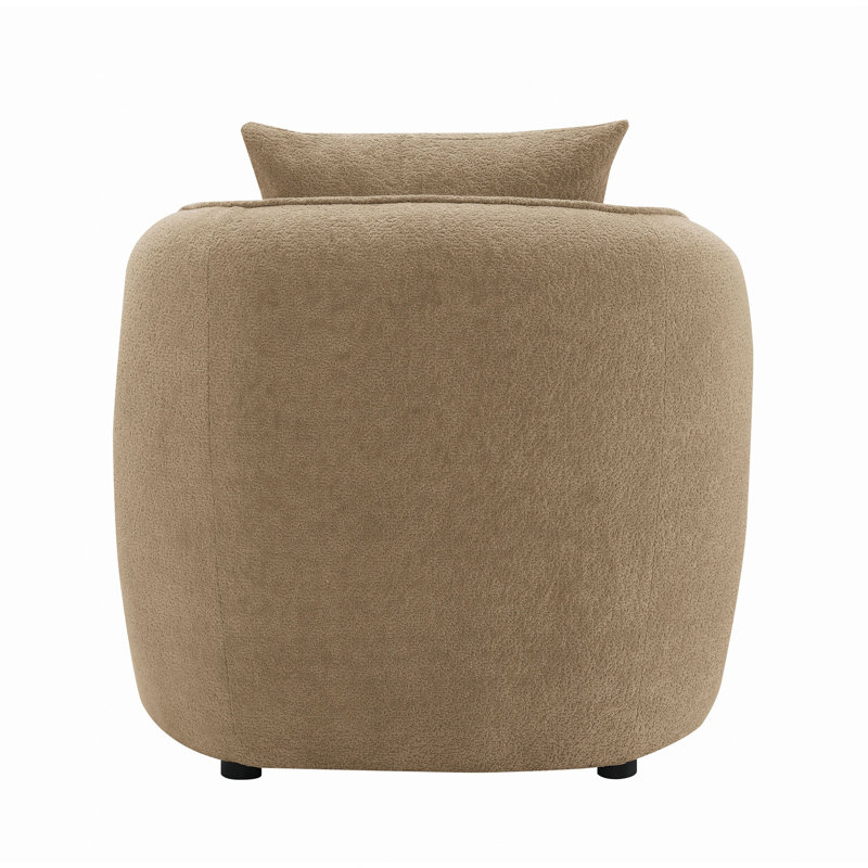 Chaise en chenille avec coussin Keith, Chenille brun