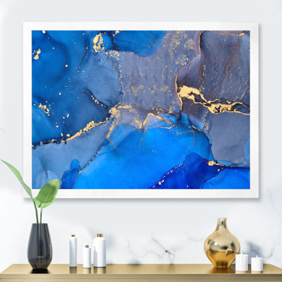 «Blue Luxury Abstract Fluid XVIII», peinture sur toile